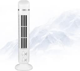 Bladeloze torenventilator, stille bureauventilator met 90°-oscillatie en verlichting, mini-verticale koelventilator/USB-tafelventilator voor thuis en op kantoor (wit) — thumbnail 1