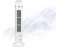 Bladeloze torenventilator, stille bureauventilator met 90°-oscillatie en verlichting, mini-verticale koelventilator/USB-tafelventilator voor thuis en op kantoor (wit) — afbeelding 1