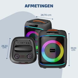 Denver Bluetooth Speaker Party box - Discolichten - Partyspeaker incl. draadloze microfoon & afstandsbediening - Luidspreker - 8" woofer - BPS270 — thumbnail 2