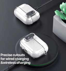 Dux Ducis PECL Hoesje Geschikt voor AirPods 4 met Aluminum Haak Transparant Roze — thumbnail 5