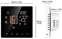 Slimme thermostaat, digitale temperatuurregelaar, bediening via Graffiti-app, touchscreen LCD-scherm — thumbnail 2