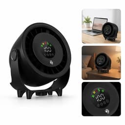 USB-luchtbevochtiger met ventilator, 4000mAh-batterij, 100 instelbare snelheden, LED-display, stille werking op bureau of aan de muur, Geschikt voor kantoren en slaapkamers. — thumbnail 1