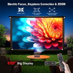SnelShoppen - Smart Projector 4K Supported, 26000 Lumens Native 1080P Draagbare Projector met 4P/4D Keystone, Zoom, Elektrische Focus, WiFi 6, Bluetoo — thumbnail 5