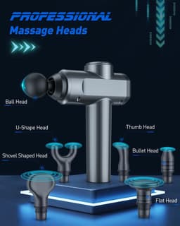 SnelShoppen - Massagepistool Diep Weefsel, Spierpistool met 30 Snelheden, Krachtige Percussiemassager met 6 Koppen, LCD-Touchscreen, Handheld voor Pij — thumbnail 2