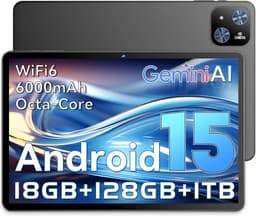 SnelShoppen - Tablet Android 15 10.1 Inch Black, Octa-Core T30, 18GB RAM, 128GB, IPS, 6000mAh, WiFi 2.4/5G, GPS, Face ID, Type-C, BT, 3.5mm Jack - Ide — thumbnail 1