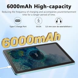 SnelShoppen - 10 Inch Android 15 Tablet met T615 Octa-core, 24GB RAM, 128GB ROM, 1TB TF, WiFi 6, Bluetooth 5.4, 5MP+8MP Camera, 2-in-1 Tablet met Toet — thumbnail 5