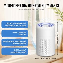 HEPA Luchtreiniger - Wit - 12 x 12 x 20 cm - Compact Luchtfilter met USB-aansluiting en Aromatherapie - Voor Allergieën en Huisdiereigenaren — thumbnail 3