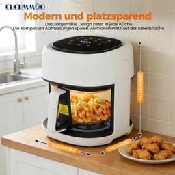 Heteluchtfriteuse 3,3 Liter met Touchscreen en Kijkvenster voor Vetvrij Frituren — thumbnail 4