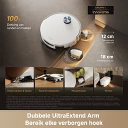 Dreame Robotstofzuiger X60 Pro Ultra Complete Wit | 42.000 Pa | Uitschuifbare arm tot 18 cm | Zelfreinigende dweil | Automatisch legen & bijvullen | Hoeken & muurranden | Huisdieren | AI navigatie | Obstakelherkenning | Allergie | Anti-klit | — thumbnail 7