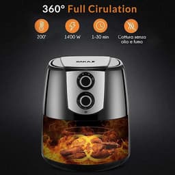 Heteluchtfriteuse - Airfryer - Gezond Koken - 360 Graden Systeem - 52 Liter - Zwart — thumbnail 3