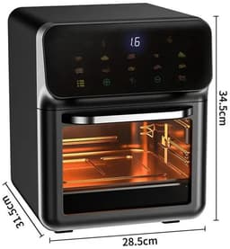 Flolife - Airfryer XXL 10 Liter – Olievrije Heteluchtfriteuse met 360° Circulatie, Automatische Standen, Elektrische Bakoven voor het Hele Gezin — thumbnail 7