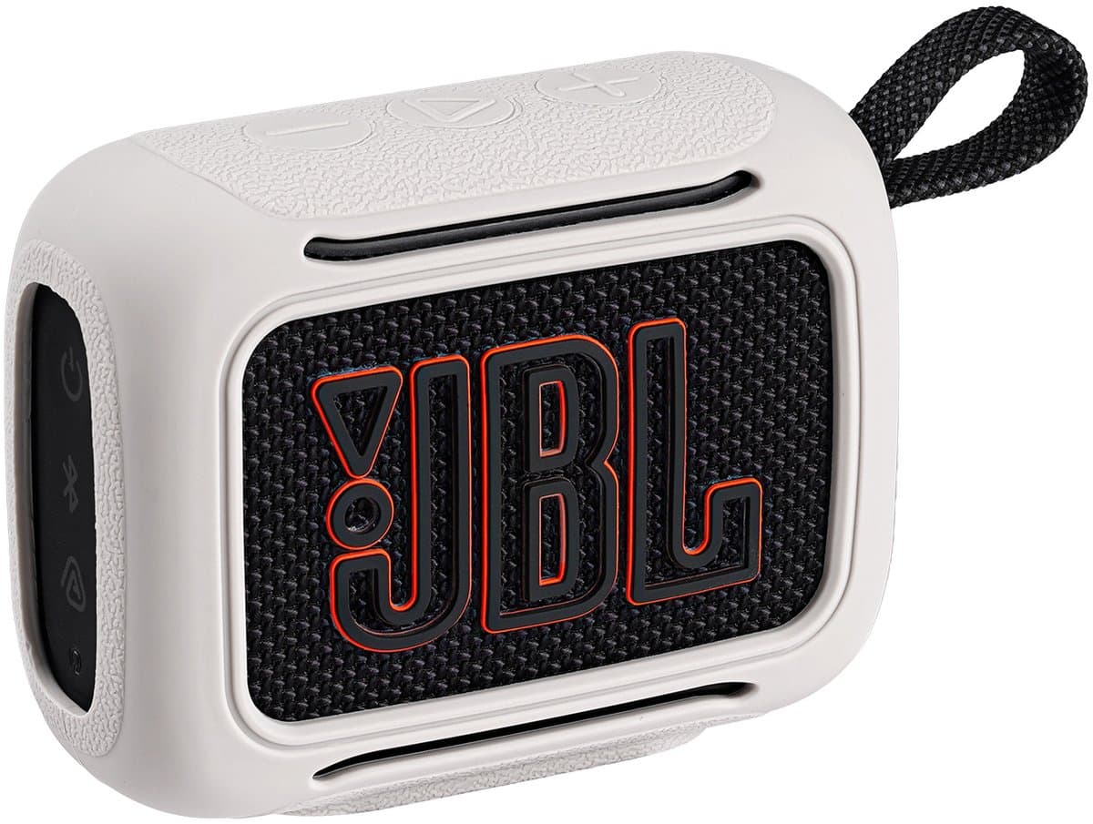 Beschermhoes geschikt voor JBL Go 5 Bluetooth Speaker - Meerdere Kleuren - Schokbestendig - Krasbestendig - Siliconen - Hoesje - Case - Bescherming - Grijs — afbeelding 1