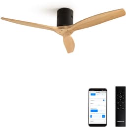 CREATE - Plafondventilator 40W silent (Ø112cm) 100% hout - Geen licht LED - Met WiFi + Afstandsbediening - WIND CALM NATURAL WOOD — thumbnail 1