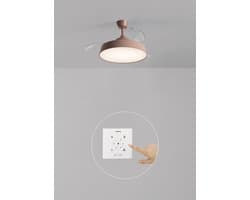 CREATE - Stille plafondventilator 40 W Ø107 cm met intrekbare bladen en LED-licht - M - Met licht - Controller voor wandmontage - WIND CLEAR CONTOUR — afbeelding 1