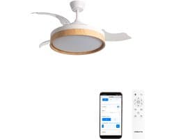 CREATE - Stille plafondventilator 40 W Ø107 cm met intrekbare bladen en LED-licht - M - Met licht - WIFI - WIND CLEAR EDGE — afbeelding 1