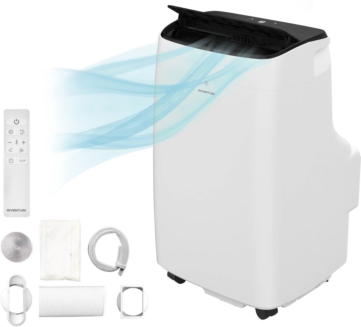 Inventum AC906W Mobiele Airco - 9000 BTU Airconditioning - 3-in-1 - Koelen, Ventilator, Ontvochtiger - Tot 80 m³ - Afdichtingskit - Wit — afbeelding 1