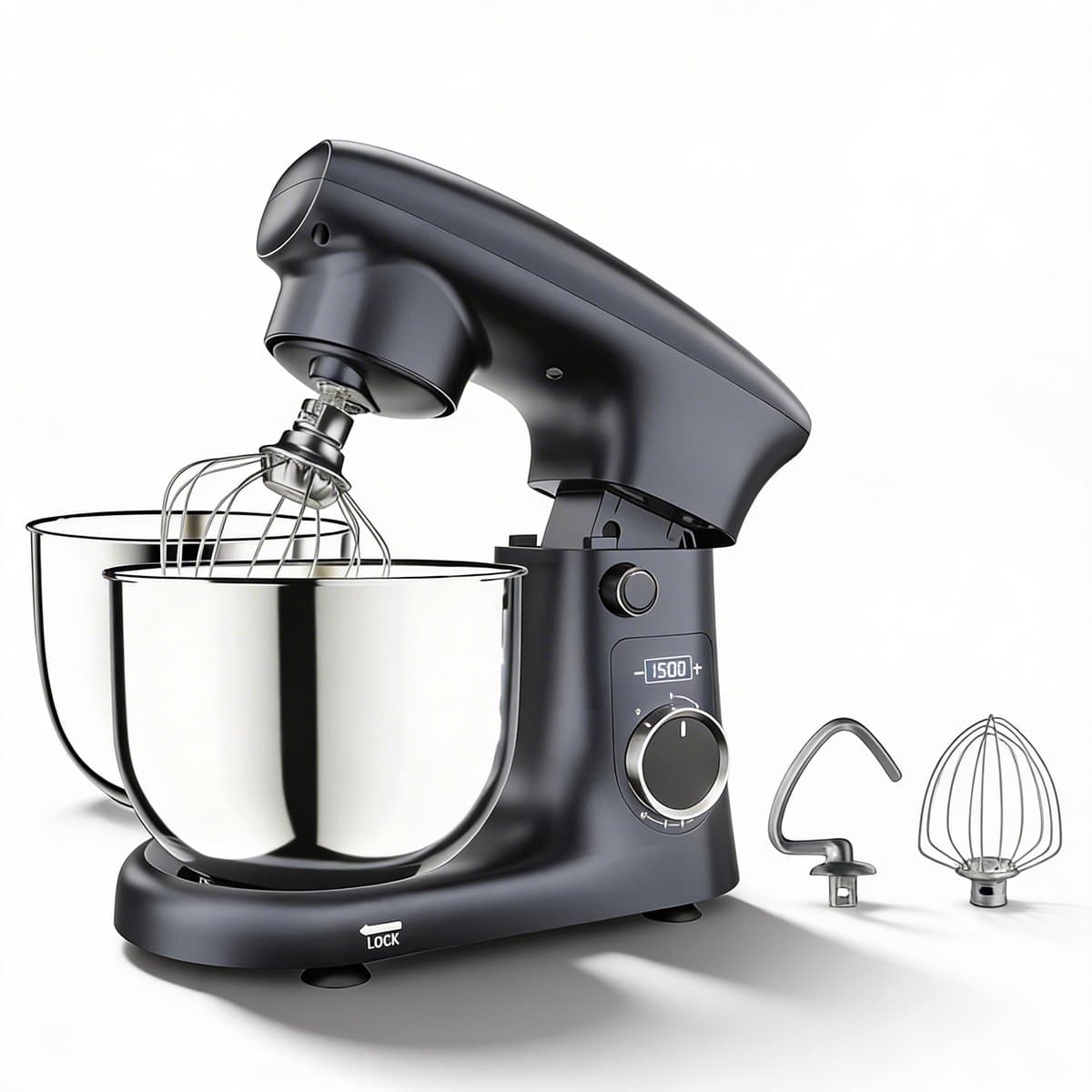 Keukenmachine Krachtige Motor & Stijlvol Design voor Perfecte Resultaten – Keukenrobot met 2 RVS Kommen 4L en 5L en 10 Snelheden – Keukenmixer Stil & Duurzaam voor Mixen en Kneden | Ideaal voor Bakken & Dagelijks Gebruik — afbeelding 1