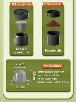 NAVOBIZ Espressomachine - Koffiemaker - Apparaat - 2-in-1 - Draadloos - Lichtgewicht - One-touch bediening - 7500 mAh - 20 bar — thumbnail 4