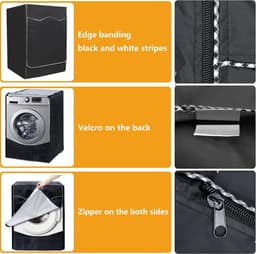 Wasmachine Beschermhoes - Wasmachine hoes - Wasmachine beschermer - Wasmachine overtrek - 210D Oxford Stoffen - Beschermer - Wasmachine Hoes - 60x60x85cm - Wasmachine- & Drogeraccessoires — thumbnail 5
