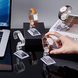 4 Stuks Duidelijke Horloge Display Stand - Enkele Horloge Houder van Acryl voor Sieraden, Armbanden en Organisatie voor Mannen en Vrouwen bij Beurzen en Winkels — thumbnail 2