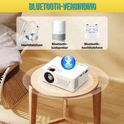 Mini Beamer, Mini Bluetooth Projector Full HD 1080P Draagbare Outdoor Film Projector voor iOS, Android, Windows, Compatibel met TV Stick/HDMI/Smartphone/USB [Incl. Afstandsbediening] — thumbnail 5