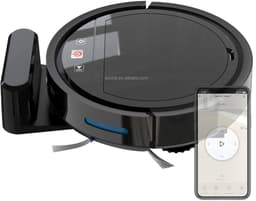 THEROB : Smart Robot stofzuiger met borstels en dweil functie in gratis Tuya en Smartlife app. (zwart) — thumbnail 1