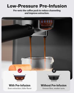 BlitzHome CM3171 espressomachine 20 bar, 1,5L waterreservoir, PID temperatuurregeling, touchscreen, heet & koud brouwen, stoompijp, EU-stekker — thumbnail 4
