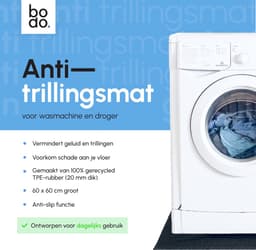 Bodo® 2 x Anti Trillingsmat Wasmachine en droger - 60x60x2cm — thumbnail 2