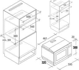 Inbouw Magnetron - Grill Magnetron - Snel Eten Bereiden - 8 Automatische Programma's - 17 Liter Capaciteit - Roestvrij Staal — thumbnail 3