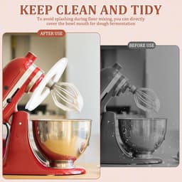 Mengkom Deksel - Spatbescherming Mixer - Schoon Bakken - Opvouwbaar Ontwerp - 4.5-5 Liter - Wit — thumbnail 5