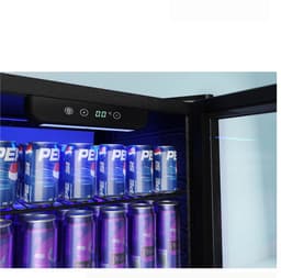 Linkforu - Drankenkoelkast - Mini Koelkast - 126 Blikjes - Geruisloos dus ook Ideaal voor in de Camper of Caravan - Zwart RVS –Design en Led Verlichting - 49×44,5×78 cm — thumbnail 5
