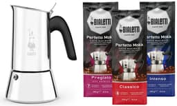 Bialetti Venus Percolator RVS 4 kops + Bialetti koffie proefpakket 3 x 250gr — thumbnail 1