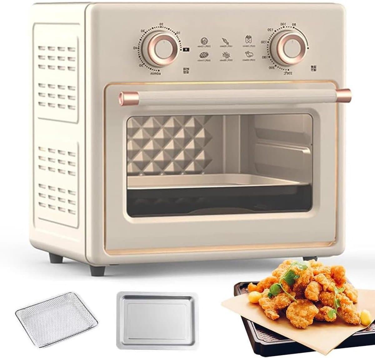 Luchtfriteuse Oven - Elektrische Mini Oven - Gezond Koken - 360 Graden Circulatie - 18 Liter Capaciteit - Wit — afbeelding 1