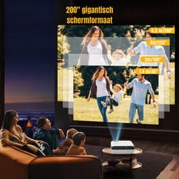 AHD® Draagbare beamer - Beamer - Projector - Mini Beamer - Zwart/Wit - 24cm x 21cm x 10cm — thumbnail 3