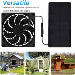 Zonne Ventilator - Lucht Circulatie - Kippenhok Ventileren - Plug-and-play Installatie - 35 x 14 x 35 cm - Zwart — thumbnail 5