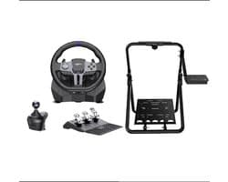 PXN - Sim Racing Starterspack - V9 Gen 2 & A9 - Racestuur - Pedalen & Shifter - Wheelstand - Geschikt voor PS4 / PS3 / PC / Switch / XBOX X/S - 900 / 270 graden - Inklapbaar - Met APP