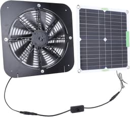 Zonne Uitlaatventilator - Zonnepaneel Ventilator - Lucht Circulatie - 100W Hoog Rendement - 13.5 Inch Fan - Zwart — thumbnail 1