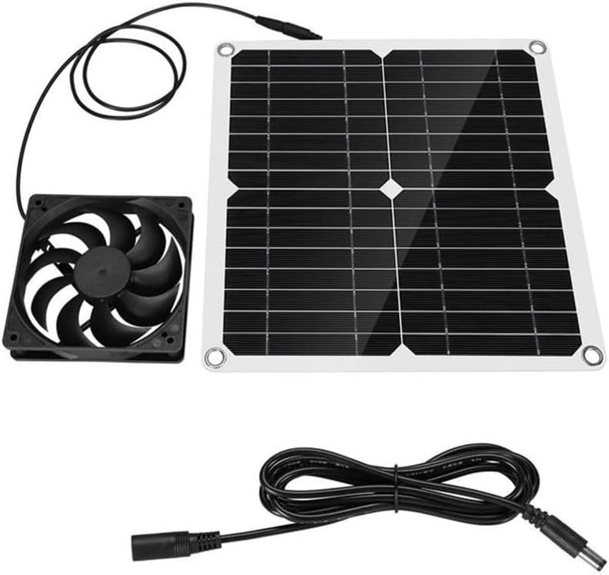 Zonnepaneel Ventilator - Uitlaatventilator Set - Ventilatie Creëren - Bedradingsvrij Ontwerp - 11 Inch - Zwart — afbeelding 1