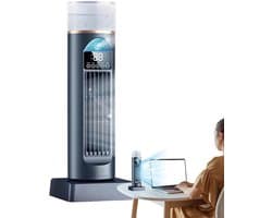 Torenventilator - Draagbare ventilator - Persoonlijke koeling - Stil en draaibaar - 34 cm hoog - Zwart