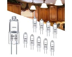 G4 Halogeenlamp 12V - 20W 280lm - Halogeen Lampjes Insteek - Warm Wit Licht - Dimbaar - 10 Stuk