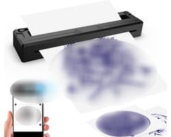 Draadloze tattoo-sjabloonprinter, draagbare Bluetooth thermische tattoo-printer, aanpasbaar formaat ≤ A4 via app, print realistische portretten, inclusief 10 transfervellen, compatibel met mobiele telefoons/tablets/pc's (zwart).