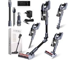 Vesora® 3-in-1 Buigbare Steelstofzuiger Draadloos zonder Zak - FLEX - Draadloze Stofzuiger - Kruimeldief Snoerloos - Vacuum Cleaner - Handstofzuiger - Stofzuiger Steel met Hepa Filter - Stofzuiger Huisdieren - Zakloze Stofzuiger