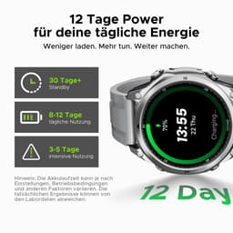 Anywise W1 Lite Smartwatch - Smartwatch Heren - Smartwatch Dames - 2026 Model - 1.43 HD AMOLED Touchscreen - Stappenteller - Hartslagmeter - Saturatiemeter (SpO2) - Bluetooth Oproepen - IOS & Android - Screenprotector - Titaniumkleur — thumbnail 2