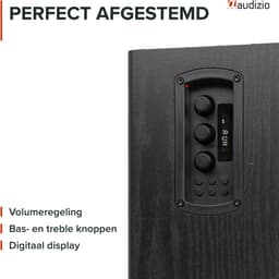 Boekenplank speakers - Audizio BS15 - Actieve speakerset met Bluetooth - HiFi speakers - 60W - Zwart — thumbnail 5