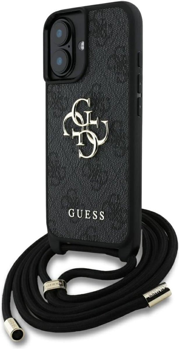 Guess 4G Serie - Zwart Etui - Crossbody Koord - iPhone 16 Plus — afbeelding 1