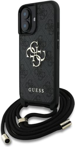 Guess 4G Serie - Zwart Etui - Crossbody Koord - iPhone 16 Plus — thumbnail 1