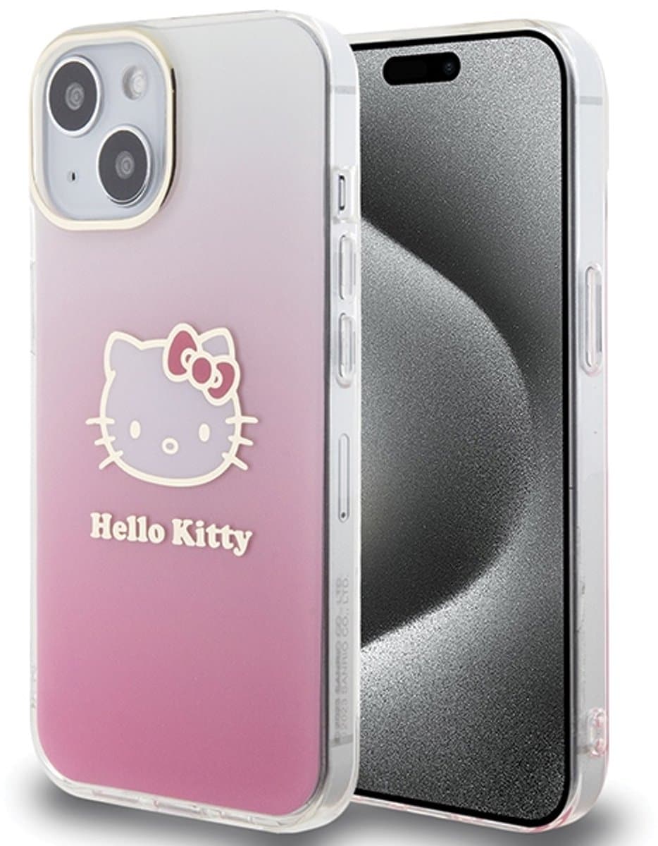 Hello Kitty Serie - iPhone 13 Hoes - Rood - IML Gradient Electrop - Hardcase — afbeelding 1