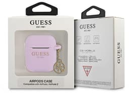 Guess Charms Silicone Case voor Apple Airpods 1 & 2 - Paars — thumbnail 2