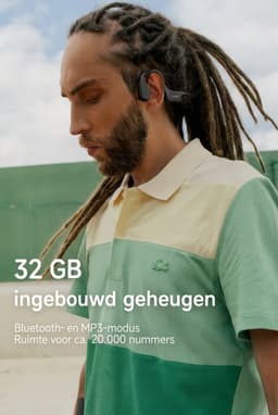 Sanag Sport headphone - IPX7 Waterdicht - 32G Geheugen - Air Conduction 2.0 - 8u Batterij - Bluetooth 5.3 - Magnetisch Opladen - Zwart — thumbnail 3