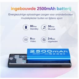 MP3-speler, 5 inch, met wifi, bluetooth-Fanvace 80 GB, Android, MP4-speler, 1080p IPS touchscreen, MP3-speler, HiFi met luidspreker, Spotify geïnstalleerd, Audible, Amazon Music, play-winkel — thumbnail 2